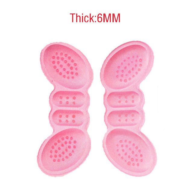 High-heel Insoles, Butterfly-shaped Adjustable Heel Lining Protection Patch, Heel Pad, Foot Care Non-slip Heel Pad 1 Pair: Pink Thick 6mm