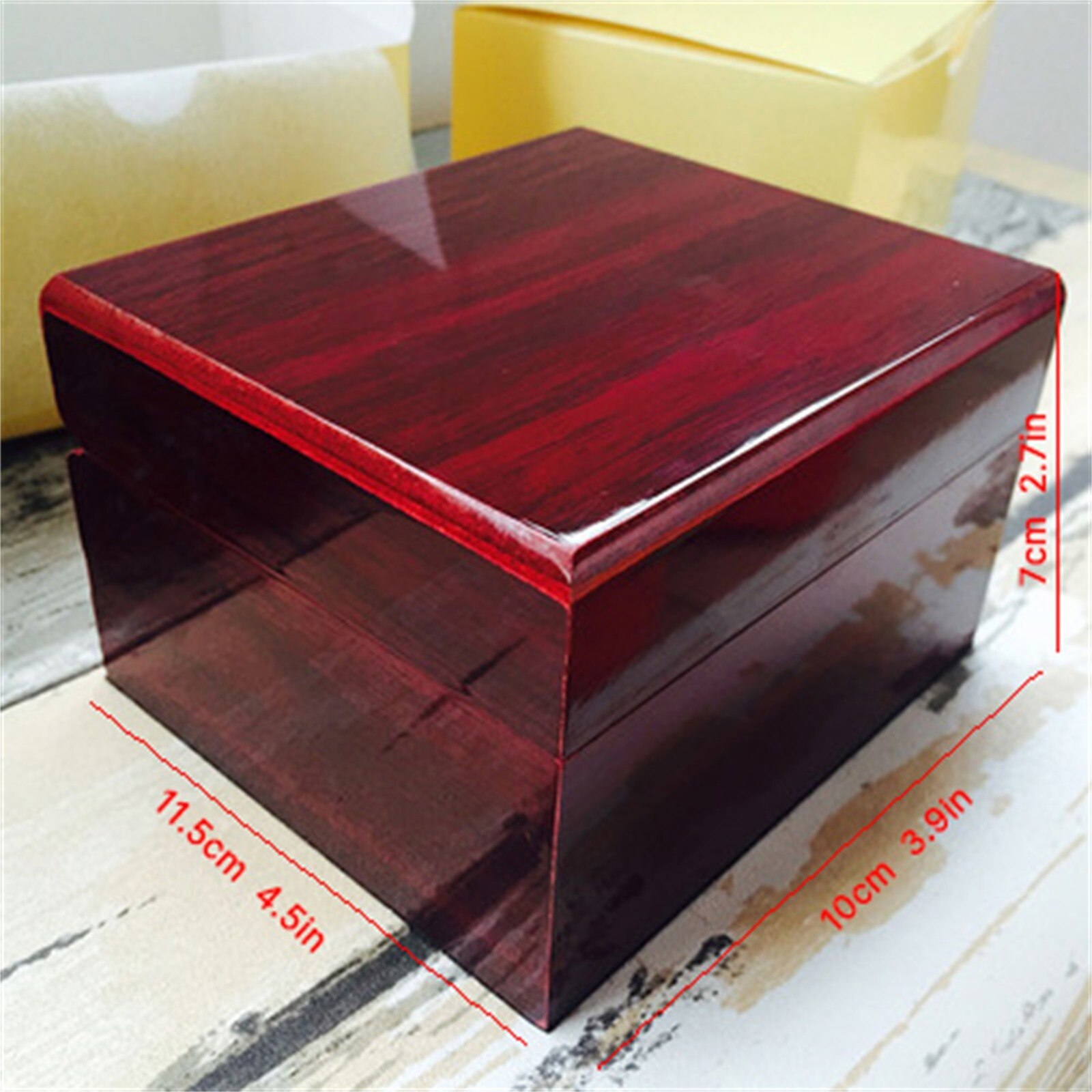 Premium Glossy Watch Box Wood/bracelet Pillow Box Watch Box Men's Large Birthday Watch Box Black Party #3