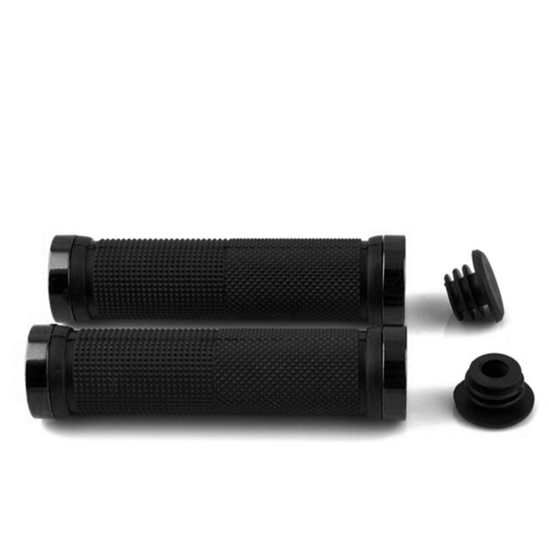 Convenient Durable 1 Pair Double Lock On Locking Mountain BMX Bike Bicycle Cycling Handle Bar Grips#259747: Black
