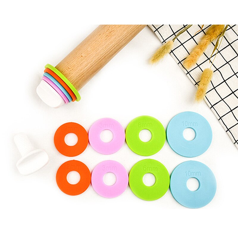 Adjustable Wood Rolling Pin With Removable Rings Kitchen Baking Wooden Rolling Pin With Scaled Flour Pastry Flour Sticks Tools