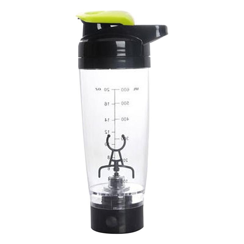 Protein Shaker Bottle Mixer Blender Battery Operated Portable Stirring Blender Cup 600ml (Black/Blue/Rosy/White/Green): Green