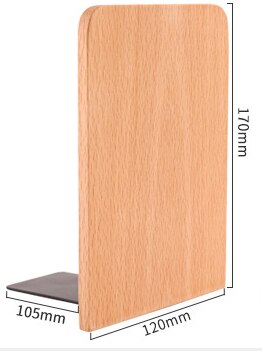 Beech Black Walnut Solid Wood Bookend Office Student Wooden Bookend Simple Bookend: 1