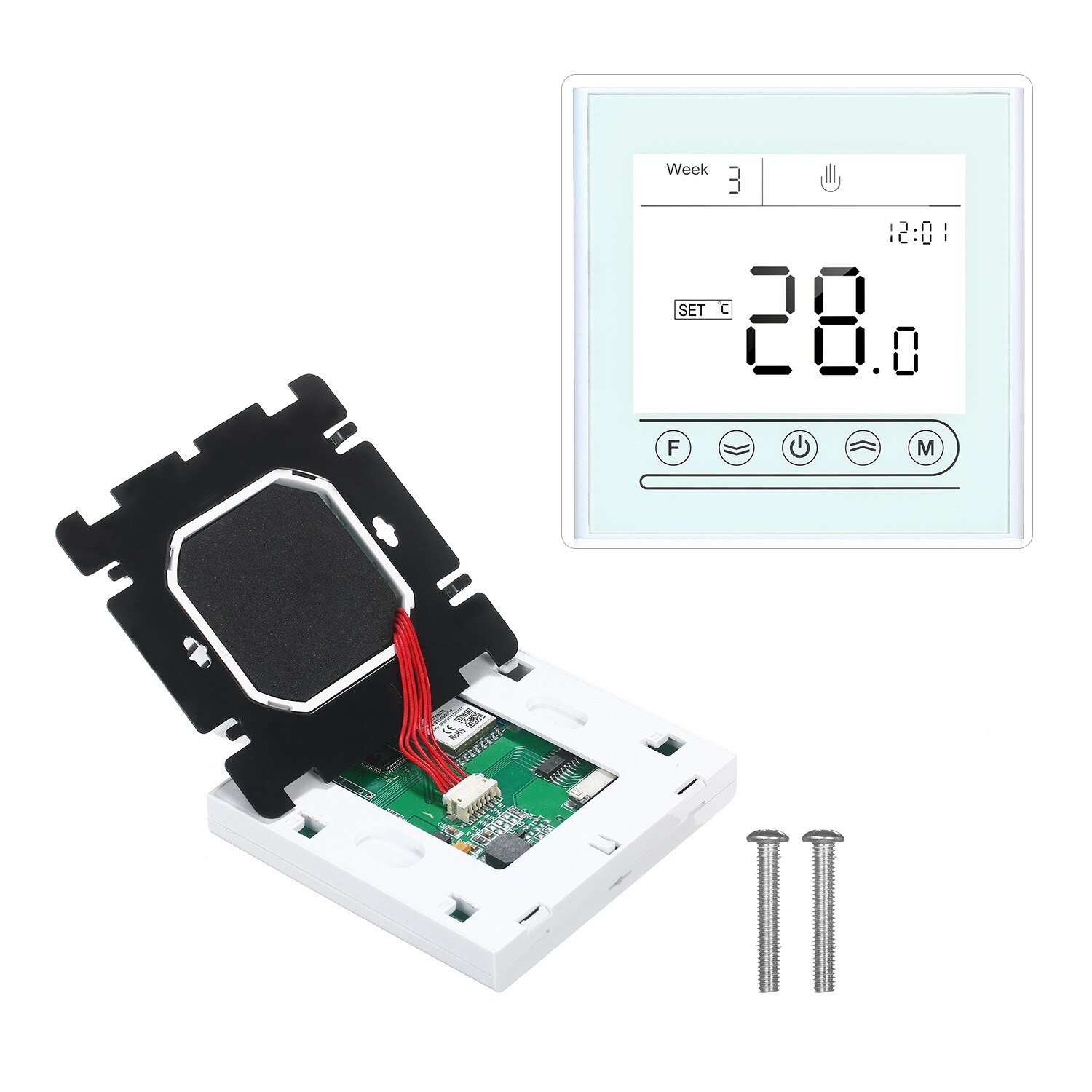 Tuya Touch Screen Programmable Temperature Controller WiFi Smart Thermostat for Electric Heating Support Alexa Google Home: V72GC