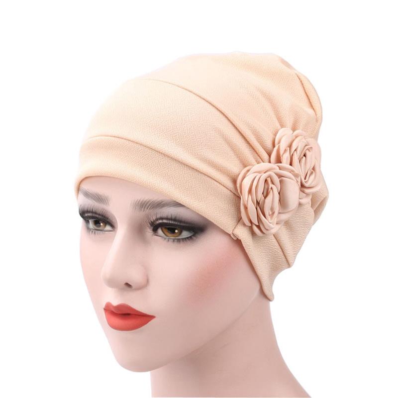Women's Turban Hat Stylish Flowers Chemo Beanie Turban Headwear Chemo Cap