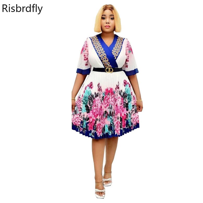 Vestidos africanos estampados para mujer, ropa africana por debajo de la rodilla para verano,