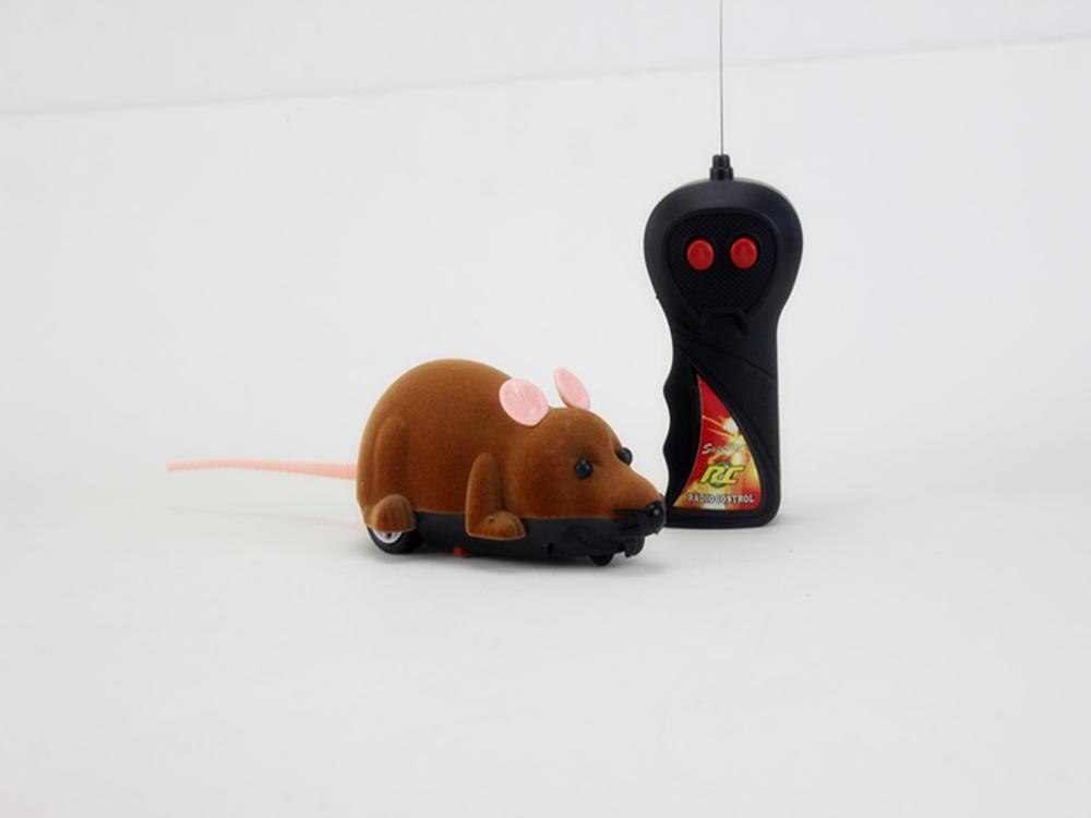 nuevos juguetes del ratón inalámbrico RC ratones gato juguetes de Control remoto falsa Mouse novedad RC divertida del gato jugando ratón juguetes para gatos: brown 1 / 16 x 7 x 8cm