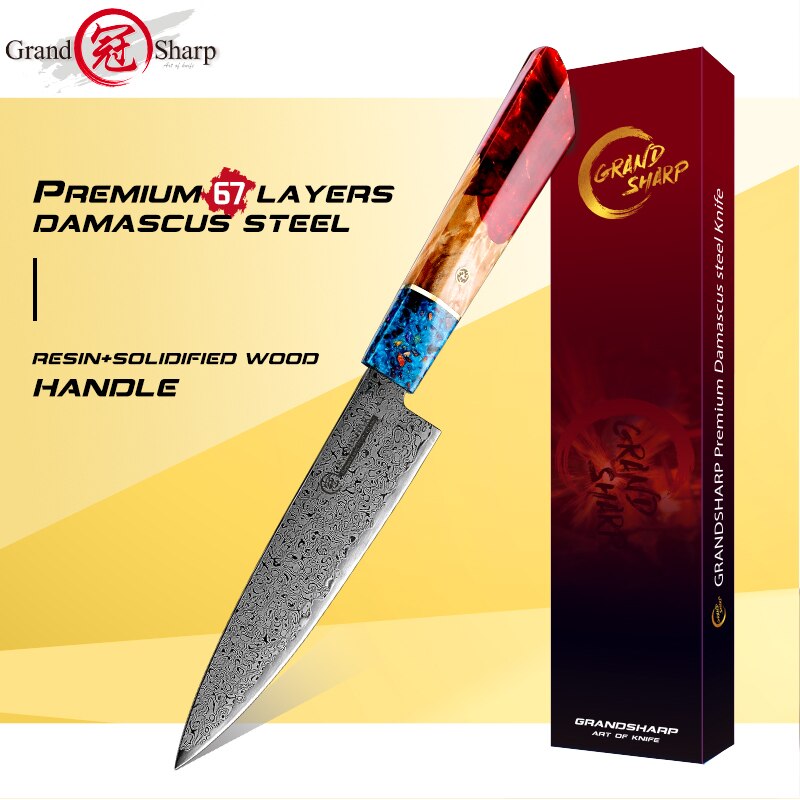 Grandsharp Chef's Knife 67 Layers vg10 Japanese Damascus Kitchen Knife Kitchen Stainless Steel Tools Gyuto Utility Kiritsuke