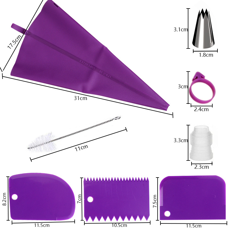 Nozzle piping cake decorating tools Confectionery equipment Kitchen accessories Pastry bag and bakery set stainless steel socket