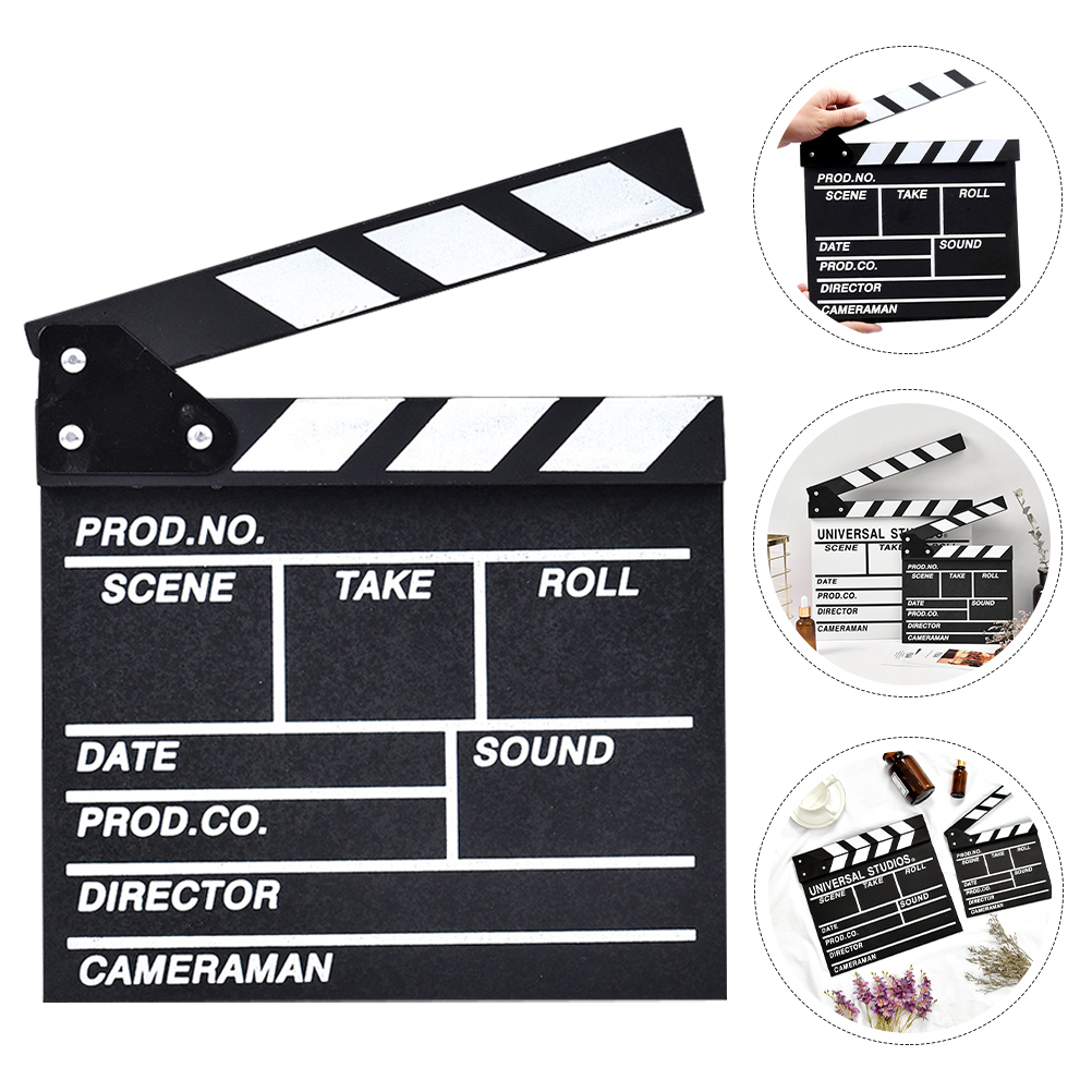 1Pc Zwart Houten Klepelbord Foto Props Film Film Klepelbord