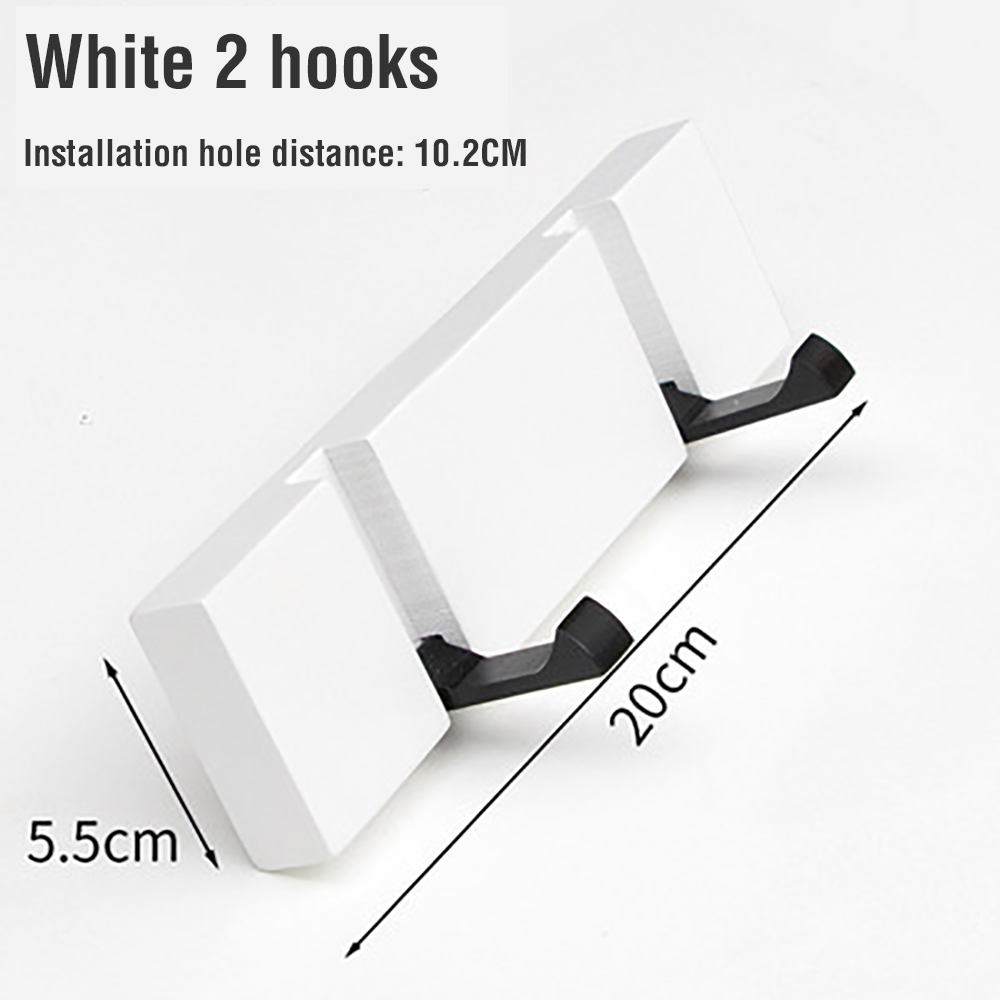 Gancho invisible para colgar en la pared, colgador de estilo nórdico para ropa, libre de perforaciones, estante de pared, 2/3/4: White 2 hooks