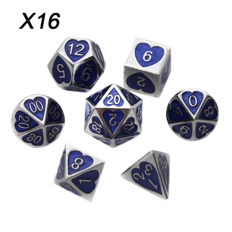 Metal Dice Set Dnd Board Game 7 Pcs Polyhedrale Dobbelstenen Voor Rpg Rol Playing Game Y98F: Type 16
