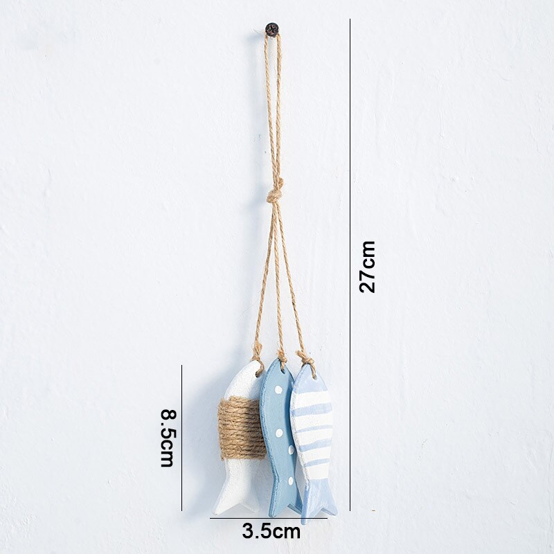 Natuurlijke Houten Vis Muur Opknoping Ornament Coastal Strand Hout Vis Decoratie Voor Thuis Muur Decor: B
