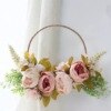 NZUK – couronne de mariage en forme de cercle, Bouquet de fleurs, fausses feuilles, panier de fleurs, pour la mariée: Rose