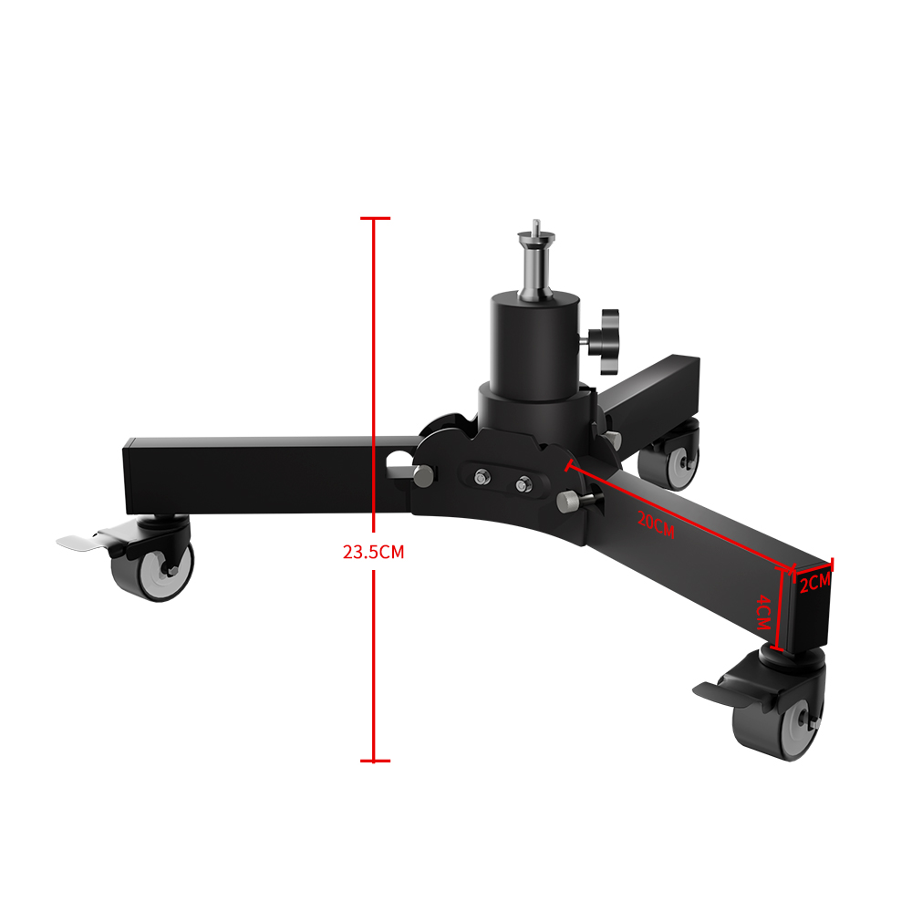Opvouwbare Lichtstandaard Vloer Gemonteerde Katrol Beweging Metalen Statief Fotografie Spot Licht Softbox Fotostudio Wielen Basis: Black