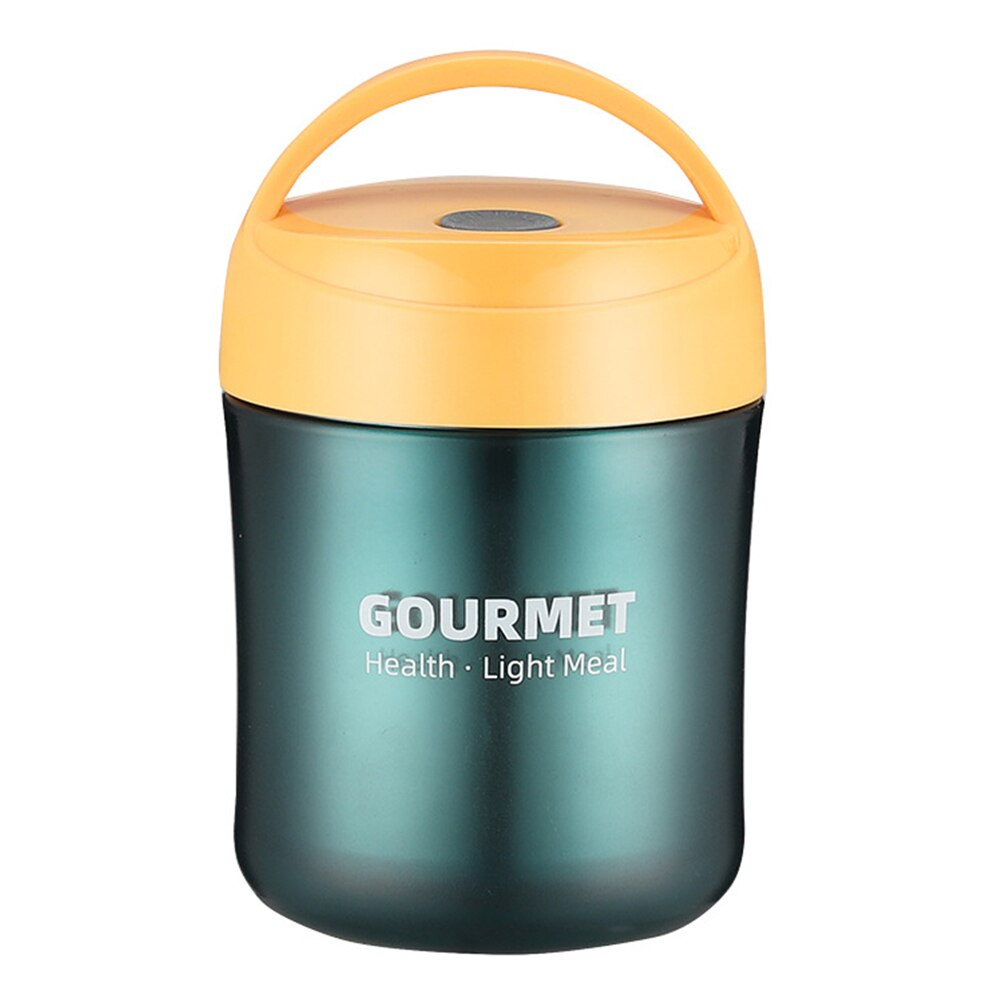 Stainless Steel For Kid Adult Travel Food Jar Flask Office Insulated Vacuum Soup Cup Portable Outdoor Picnic Leak Proof: YELLOW