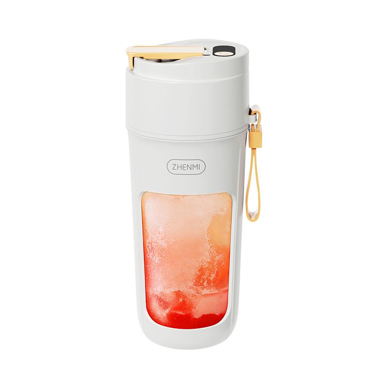 Zhenmi Portable Crushed Ice Juicer J5Pro Digital Display 340ML Electric Mini Blender 10-blade Fruit Vegetables Mixer Type-C: WHITE