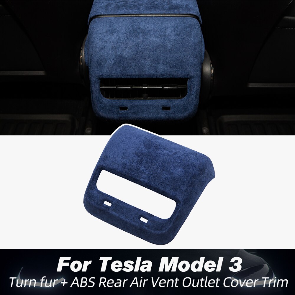 Heenvn ModelY Model3, protección Interior para Tesla Model 3, accesorios, tapa trasera de ventilación de escape de piel para Tesla Y Car Three