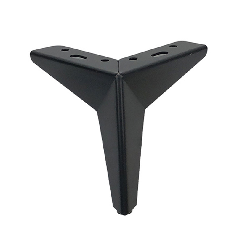 Soportes para muebles de 4 Uds., trípode de metal de tres puntas en forma de diamante grueso de 10cm: Negro