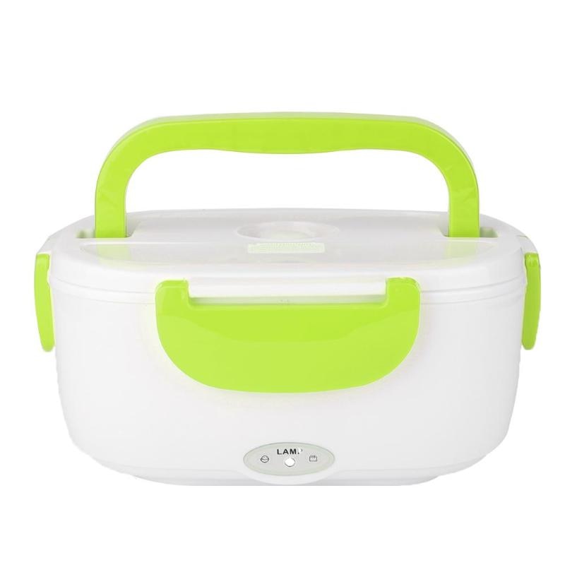 Portable Electric Heating Lunch Box Food Heater Rice Container Multi-functional Food Heater Box for Home Car 1.05L: Car Plug Green