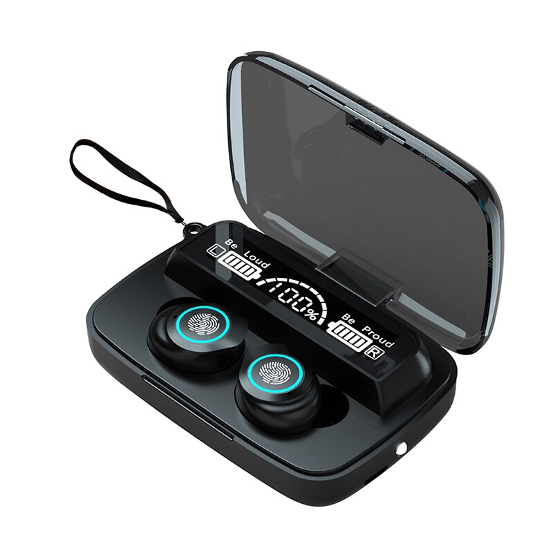 The TWS5.1 Bluetooth wireless headset LED Display Mirror Case Touch Motion Waterproof High Sound Earplug Headset: M17 MAX
