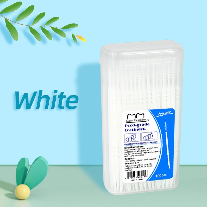 Toothpick Brush 100/200PCs Boxed Plastic Toothpick Disposable Household Interdental Brush Teeth Picking Dental Floss: MULTI
