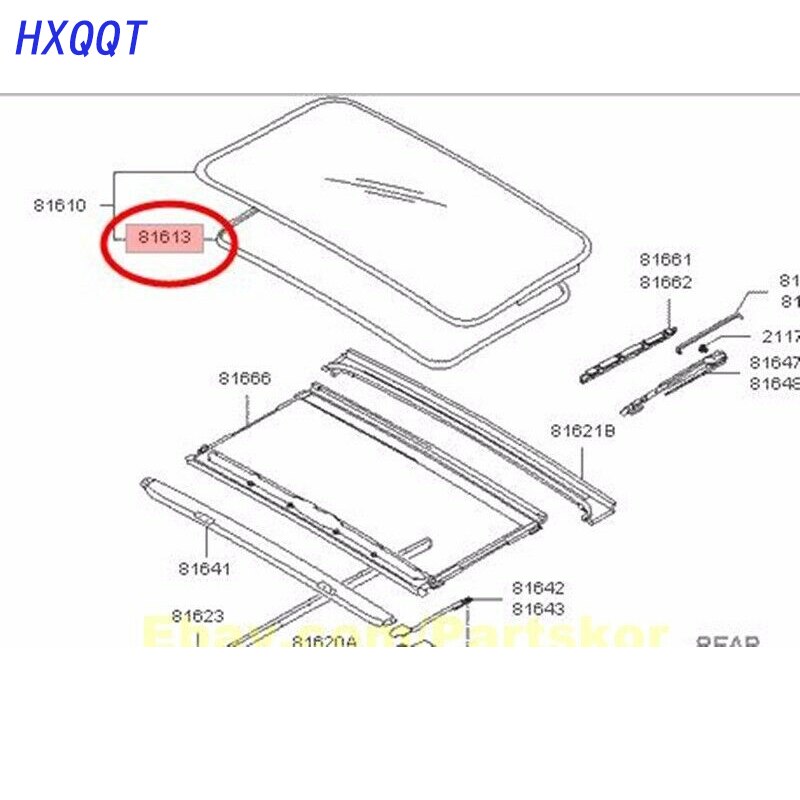 SUNROOF WEATHER STRIP SEAL RUBBER For Hyundai Genesis coupe Roof seal strip