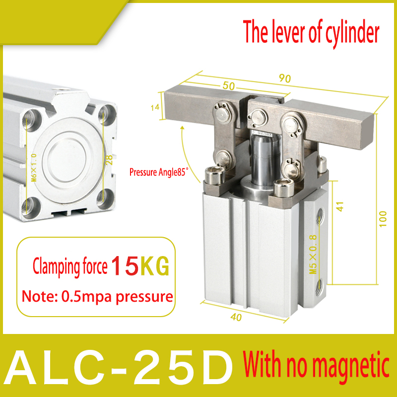 Spakcylinder alc 25 jgl -25 32 40 alc 50 63 jgl 32 klämcylinder klämma skaka tvärarmen för att trycka på den dubbla tryckplattan: Rosröd
