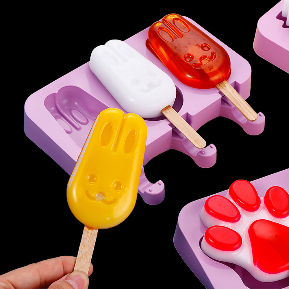 Moldes de silicona para helado DIY, molde para paletas de mano casero, molde para palitos de queso, bandeja de hielo con tapa