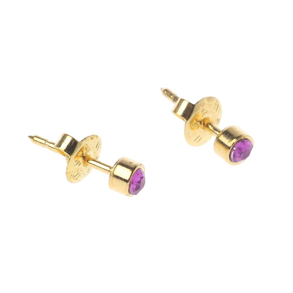 Set van 12 paar gouden oorpiercing oorbellen, hypoallergeen, mini oorbellen met 3mm zirkonia steentjes.