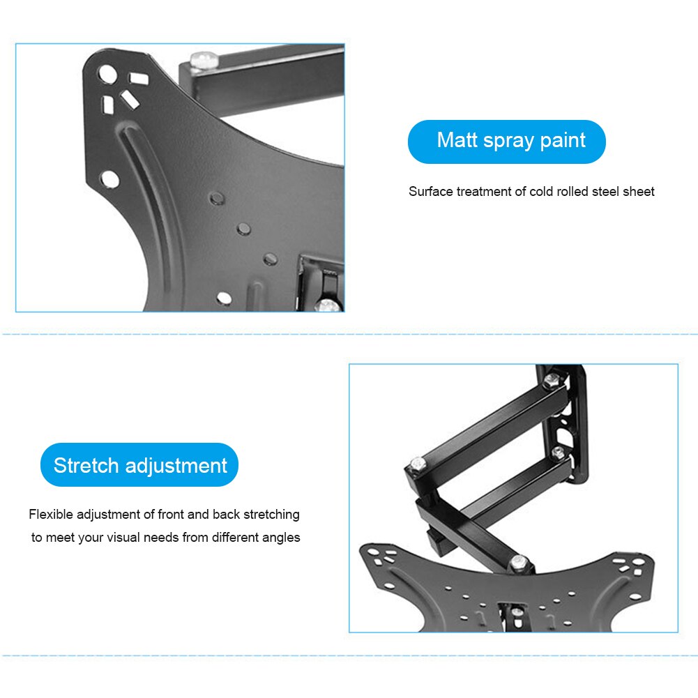 14-42inch Stand Wall Mount Iron Rack Support Rotate TV Bracket Adjustable Angle Screen Durable Universal Strong Bearing Hanging