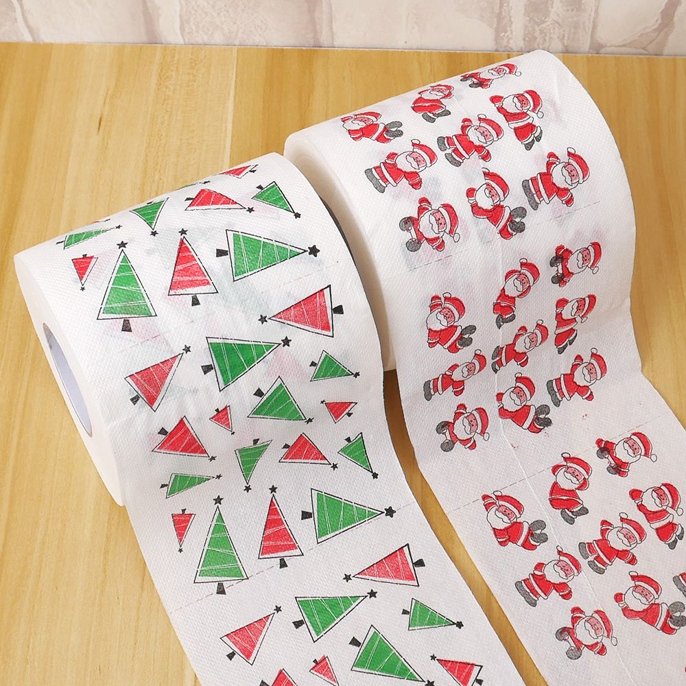 Nueva novedad divertido lindo Papá Noel alce árbol de Navidad rollo de papel higiénico tisú sala de estar mesa para baño Decoración