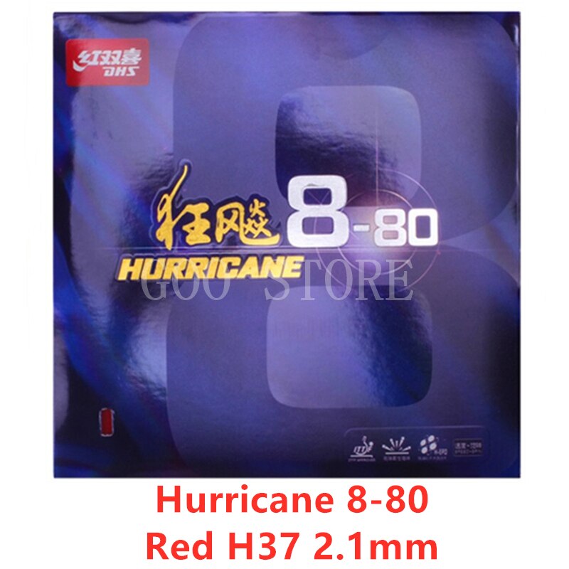 DHS D&#39;origine Hurricane8-80 L&#39;ouragan 8-80 Pips En H8-80 Ping-Pong Ping Pong Tennis De Mesa Ouragan-8-80: H37 RED