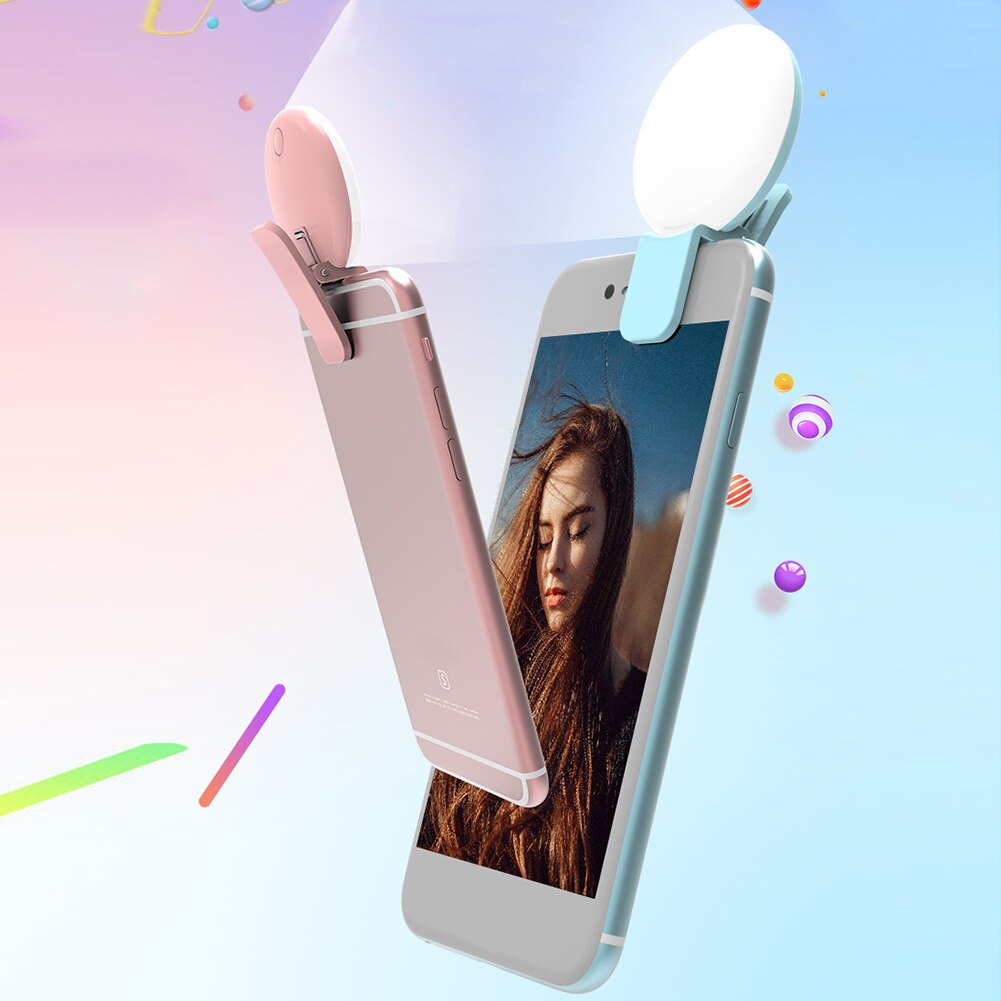 Pince sur rond universel LED téléphone portable Selfie photographie Flash lumière de remplissage