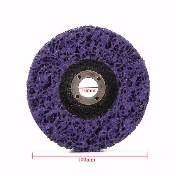 5Pcs Purple Durable Poly Strip Disc Wheel 100x16Mm Wood Metal Paint Rust Removal Clean Abrasive Tools For Angle Grinder