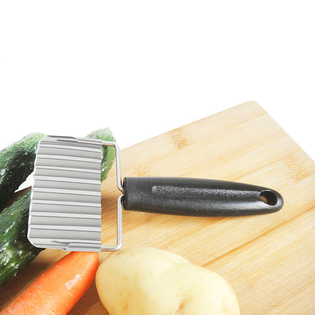 Kartoffelchips bølget skæremaskine rustfrit stål pommes frites pålægskniv til grøntsagsgadgets køkkenværktøj tilbehør