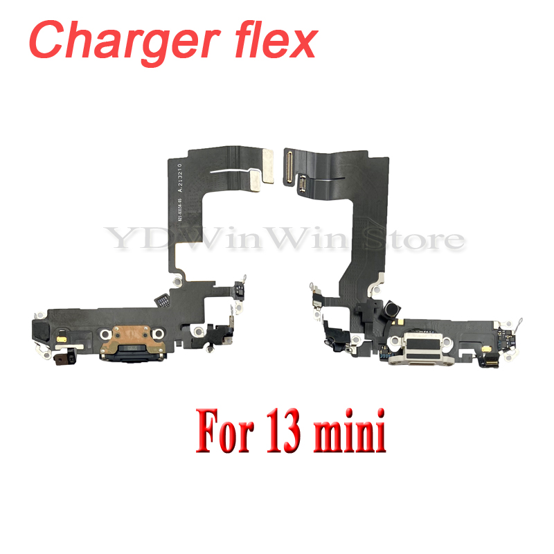 Dock Connector Charger Port Flex Cable For iPhone 13 Pro Max 13 mini USB Charging With Microphone IC Ribbon Replacement