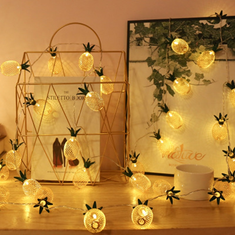 Lampe LED ananas à piles, petite chaîne de couleur, luminaire décoratif d&#39;extérieur pour chambre à coucher