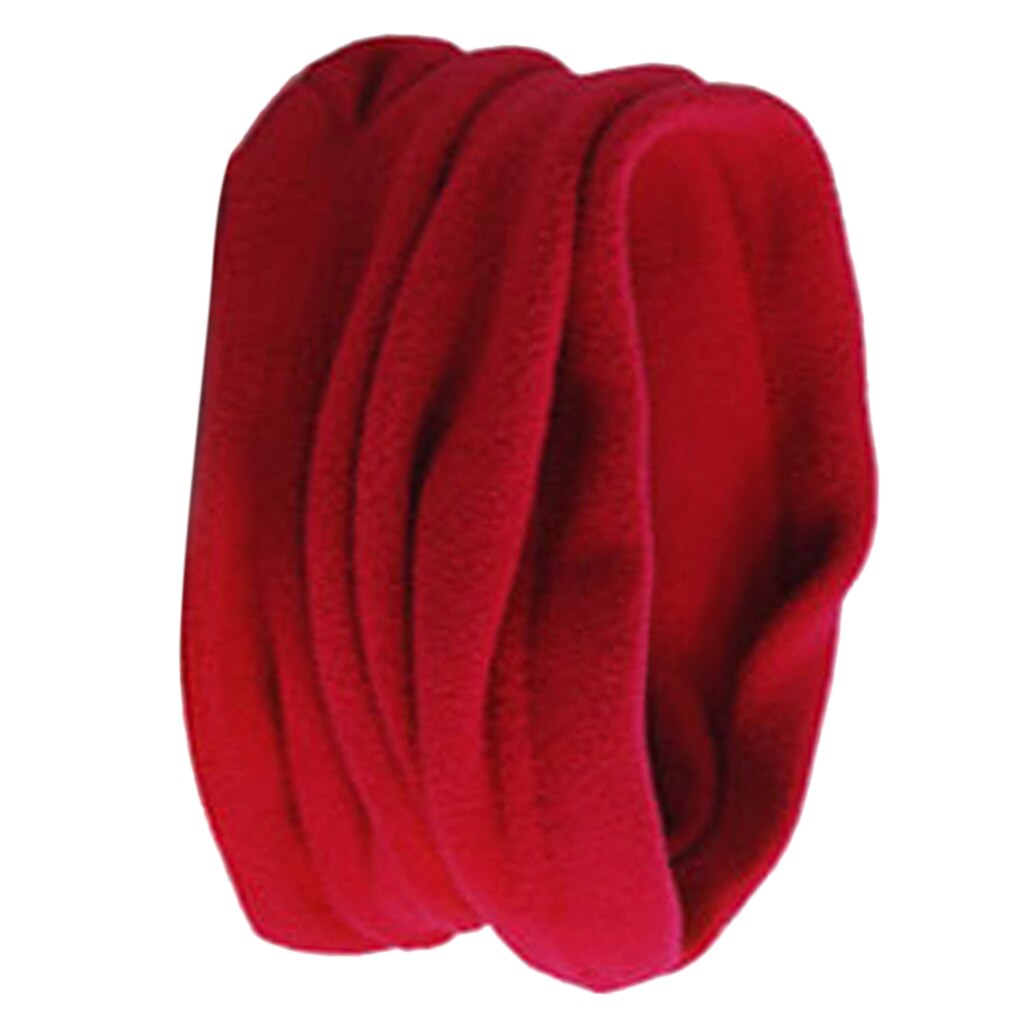Winter Polar Fleece Man Women Scarf Ring Trendy Neck Warmer Comfy Snood Scarf Ski Motorbike Mask Warm Hat: Red