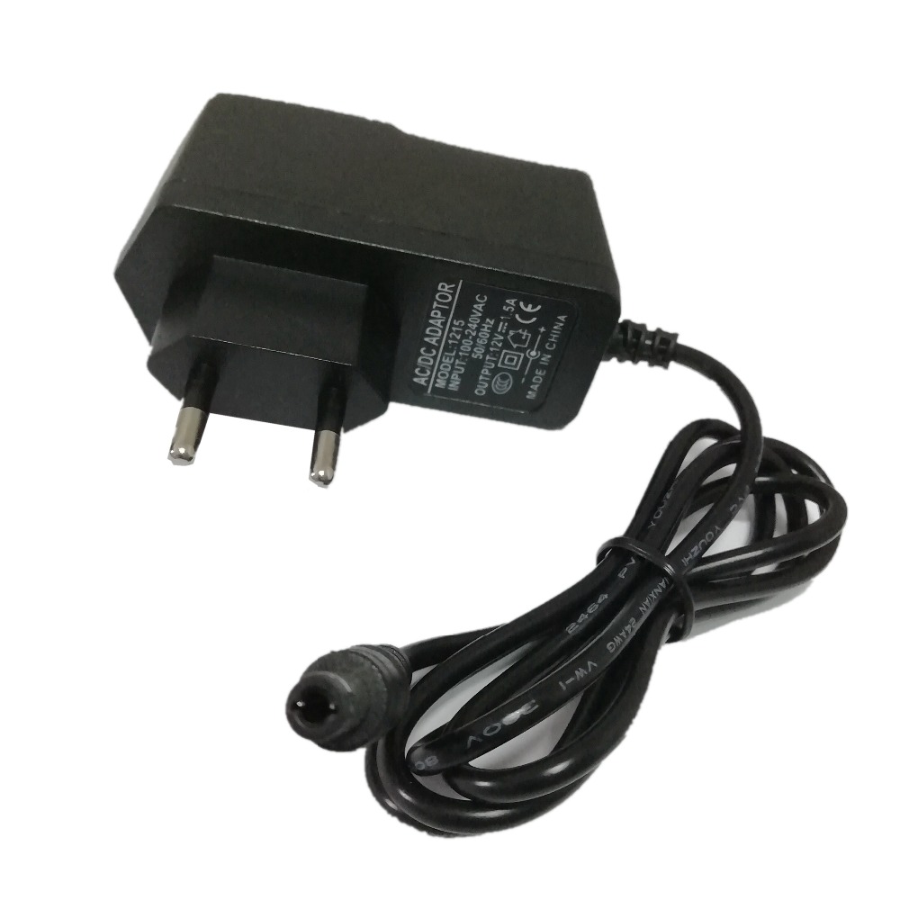Adaptador convertidor de 12V, 1.5A, 1500mA, CA 100V-240V, cc 12V, 1.5A, 18W, cargador de fuente de alimentación, enchufe europeo y estadounidense 5,5x2,5/2,1 MM