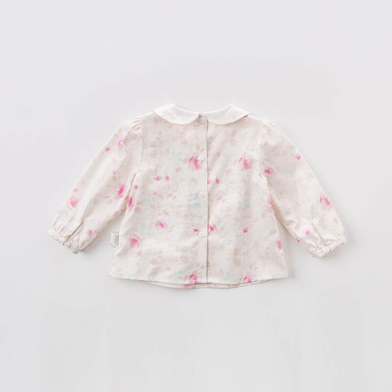 Db7363 dave bella spring baby piger print skjorte børn bomuld søde toppe børn bluser