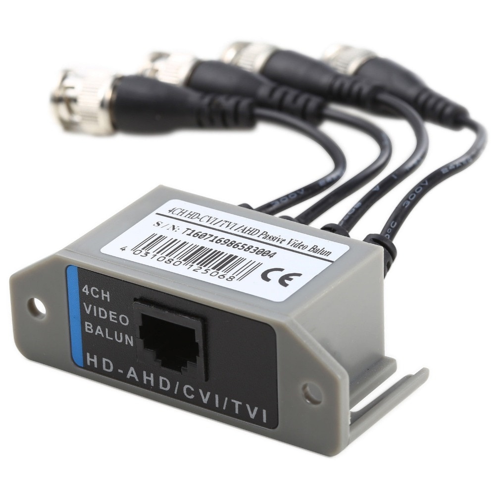 Transceptor de vídeo Balun BNC a UTP RJ45 CCTV, 4CH HD, pasivo, por pares trenzados