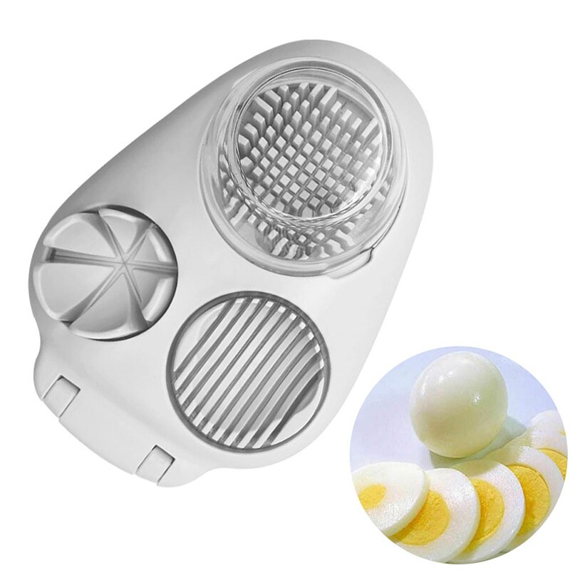 Keuken Gereedschap 3 In 1 Hard Kook Egg Slicer Multifunctionele Roestvrij Staal Ei Cutter Duurzaam Plakjes Met Retail Pakket