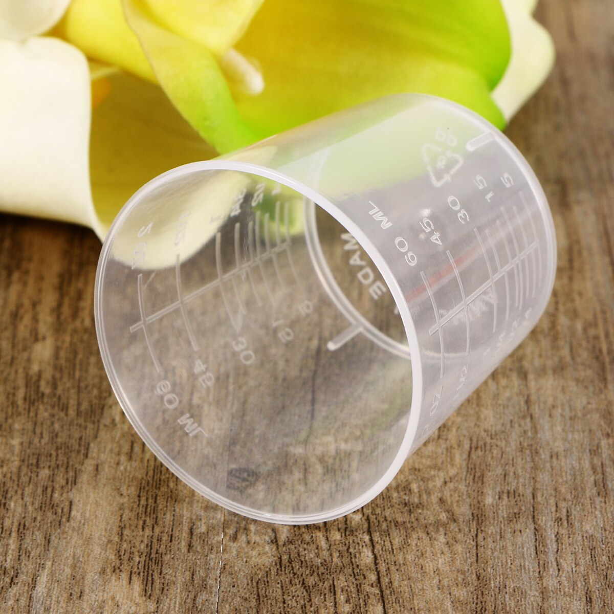 60 Ml Plastic Afstuderen Bekers Meting Beker Maatbekers Lab En Koken Vloeibare Container Verf Mengbeker