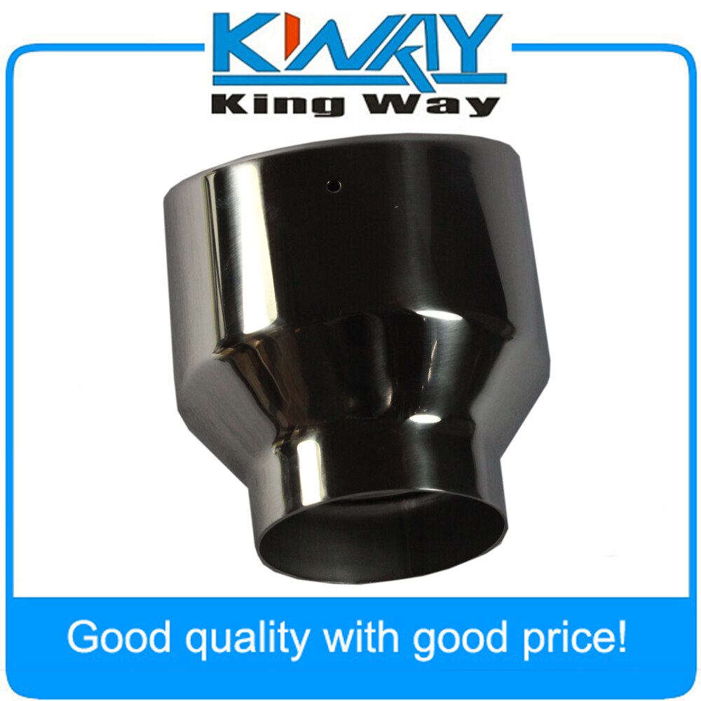 -Exhaust Tip Double Wall Angle Stainless Steel 2.5" Inlet - 4" Outlet - 5" Long