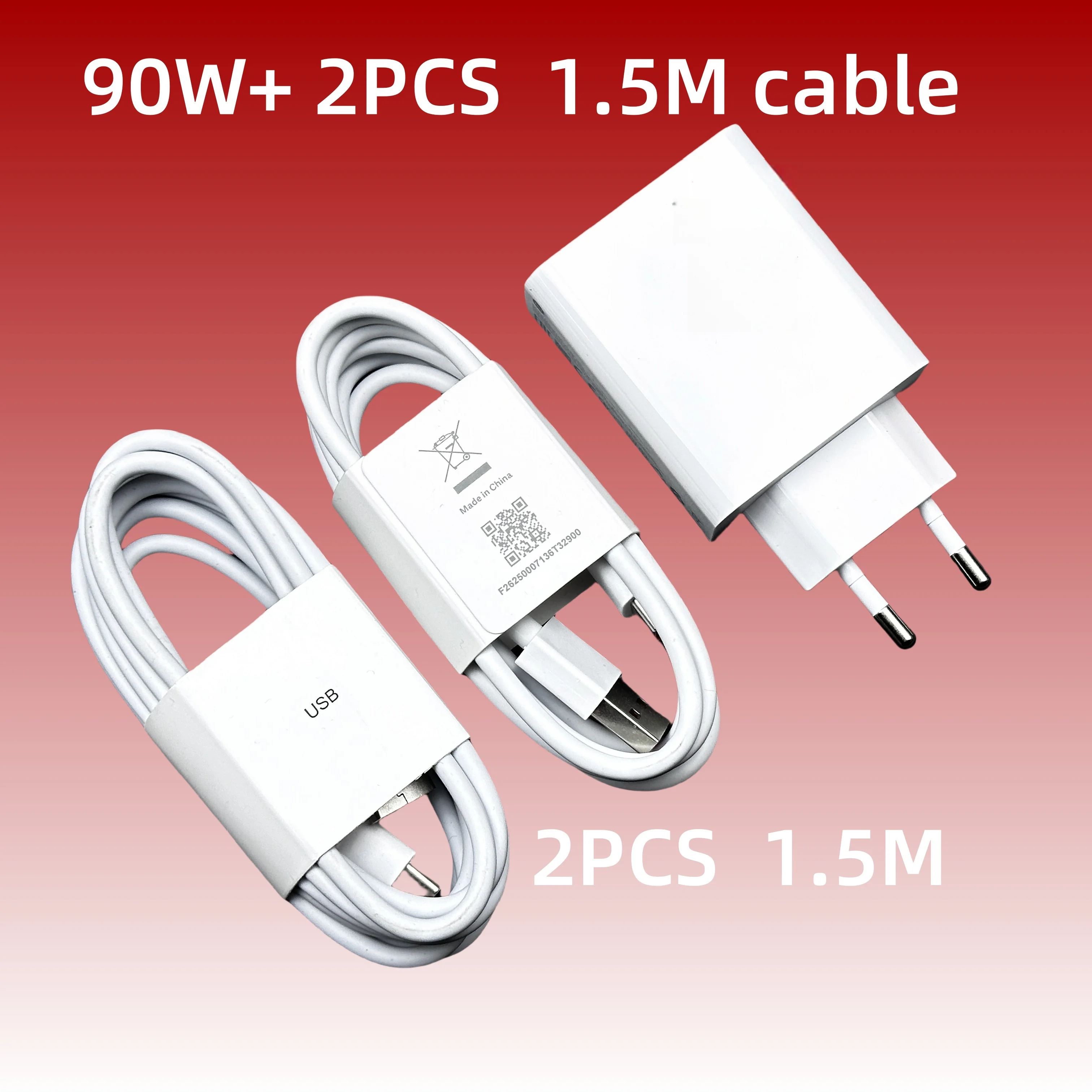 Cargador GaN Original Xiaomi 90W Turbo carga rápida 67W adaptador de hipercarga UE para Mi 15 14 13 12 Pro + 6A 1/1, 5/2 M Cable tipo C: UE