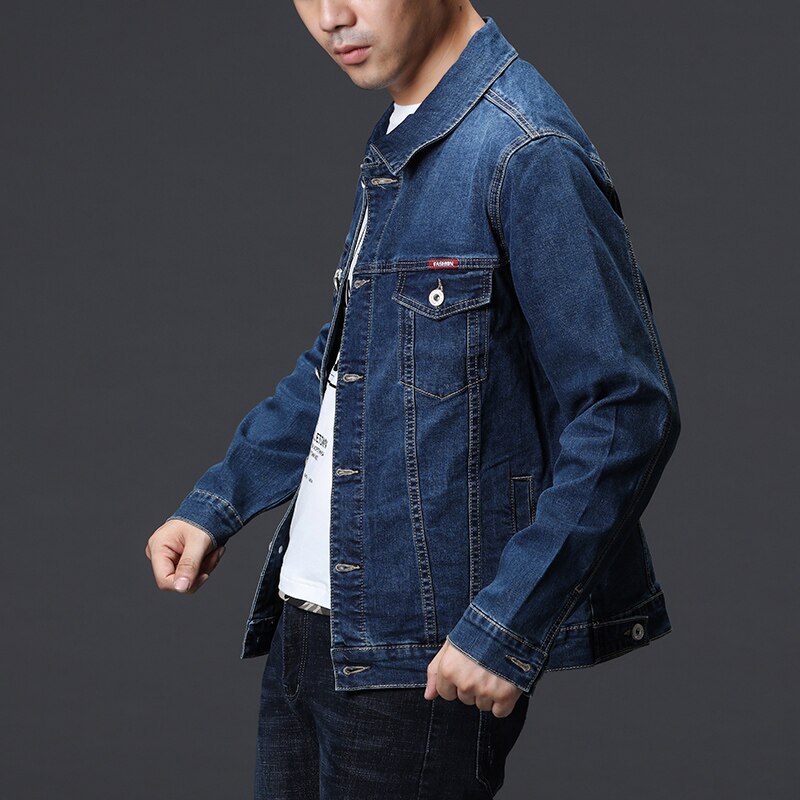 Men's Spring Autumn Large Size 4XL Denim Jacket Korean Version Trend Simple Jacket Casual Top Jeans Coat Clothes,6012