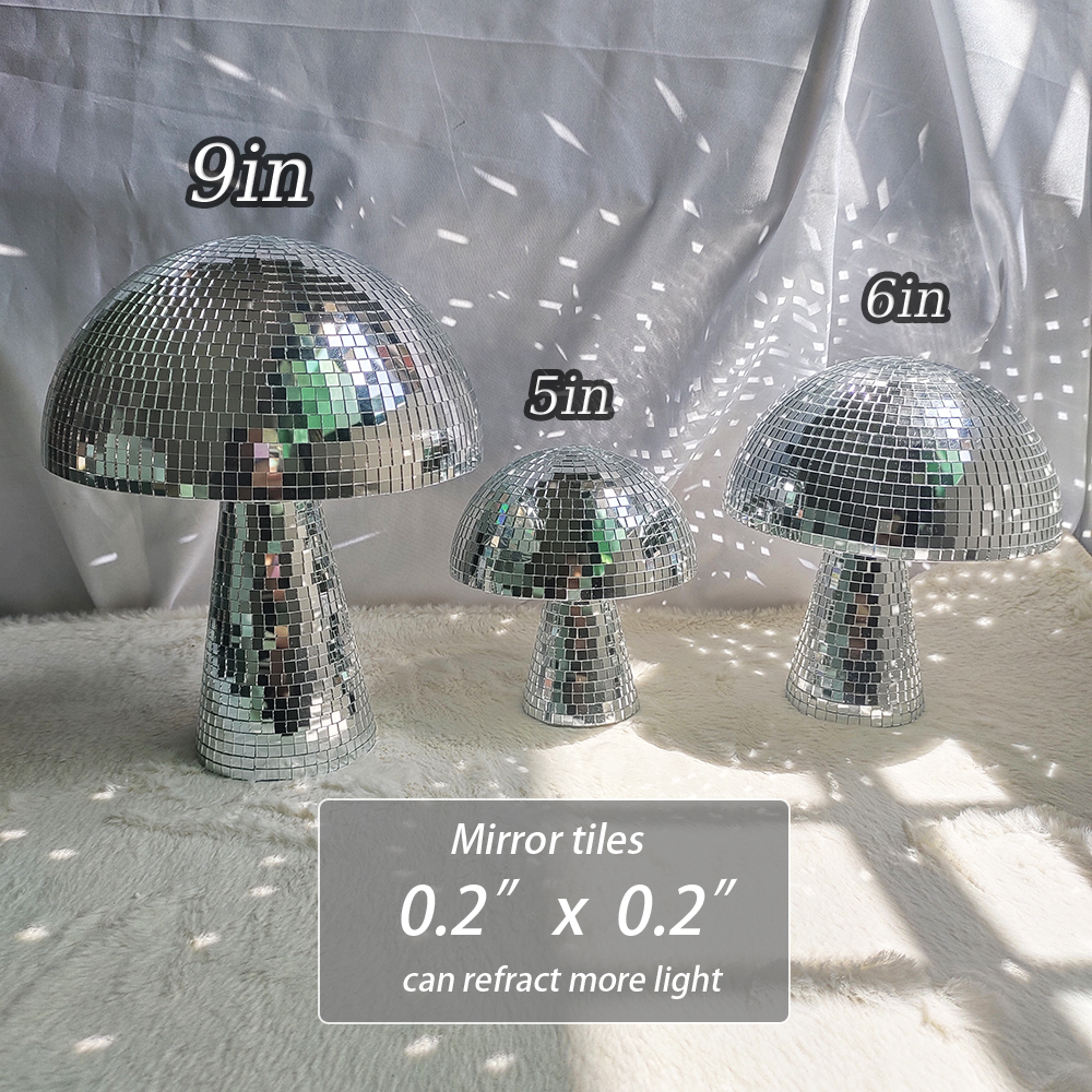 Palla da discoteca a fungo per decorazioni domestiche Decorazioni per feste Palla da discoteca a specchio Forma di fungo Decorazione di nozze Palla da discoteca Decorazioni per la casa: XL