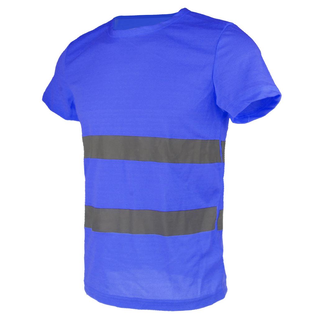 High Visibility Reflective T Shirt Reflective Safety Clothing Quick Dry Reflective Shirt Night Work T-shirt Short Sleeve L-XXXL: Blue XXL
