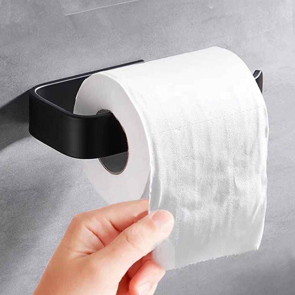 Akryl toiletpapirholder køkken toiletpapirholder stativ vægmonteret papirservietkrog moderne sort rulleholder