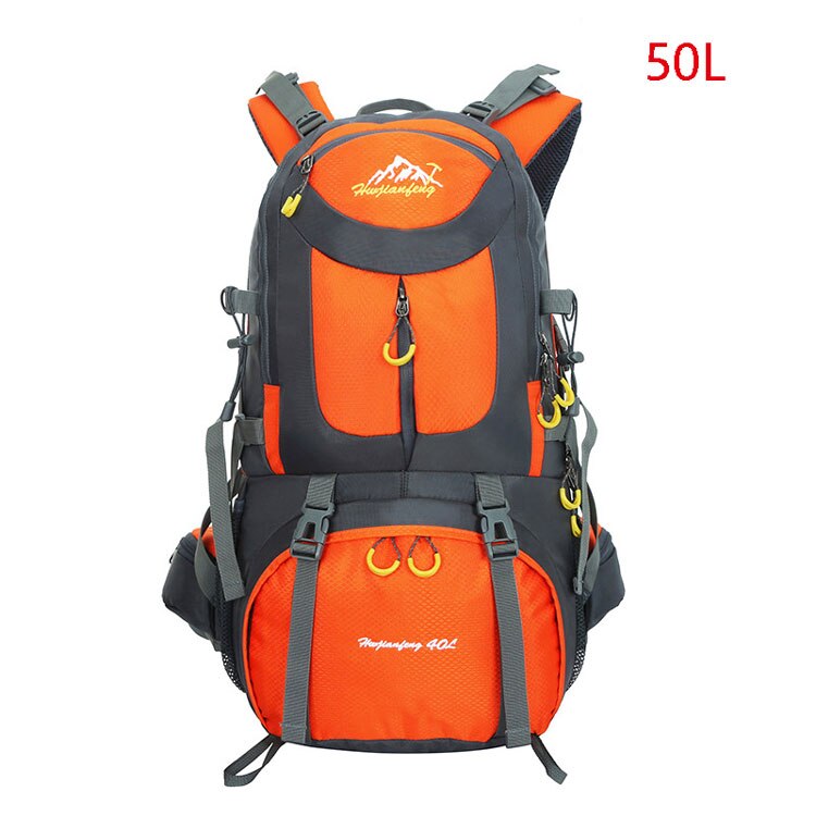 40l & 50l vandtæt klatrerygsæk udendørs sport bjergbestigning rejse camping rejse cykel ride taske trekking rygsæk taske: Orange 50